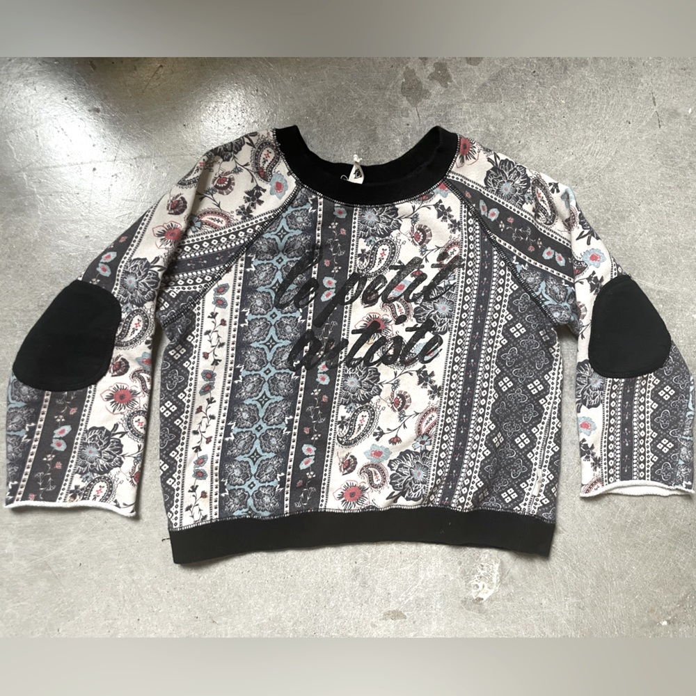 VGUC Feather Drum Australia “Le Petit Artiste” sweatshirt patch sleeve kids 8